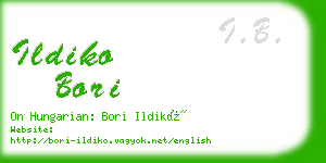 ildiko bori business card